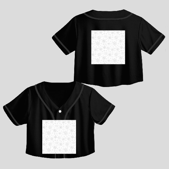 Modern Snowflakes Pattern White Silver Crop Top Baseball Jerseys