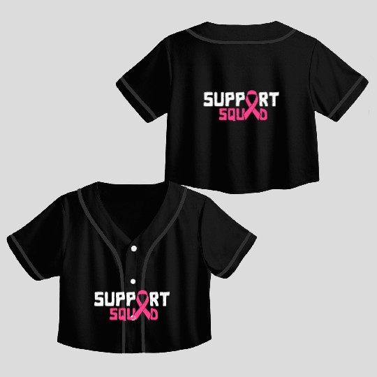 Support Squad - Beat Breast Cancer Crop Top Baseball Jerseys