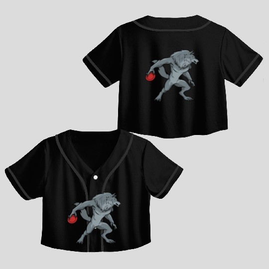 Disc Golf Werewolf Crop Top Baseball Jerseys