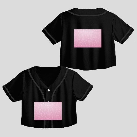 Abstract Pink Snowflakes Pattern Crop Top Baseball Jerseys