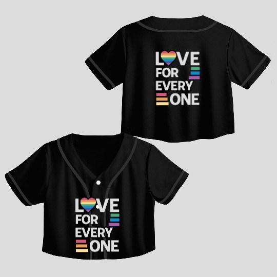 Rainbow unisex love for everyone Crop Top Baseball Jerseys