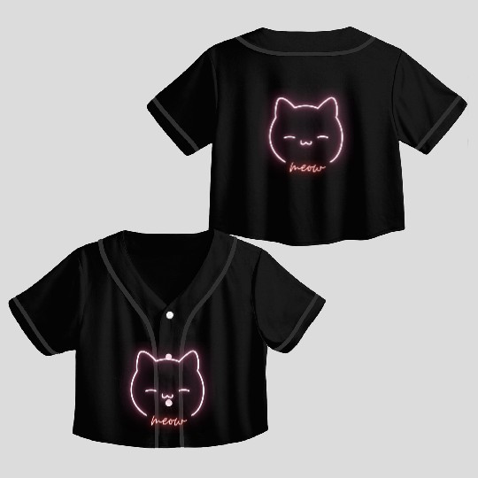 Modern Neon Kat Crop Top Baseball Jerseys