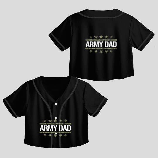 US Army Dad Military Veteran Crop Top Baseball Jerseys