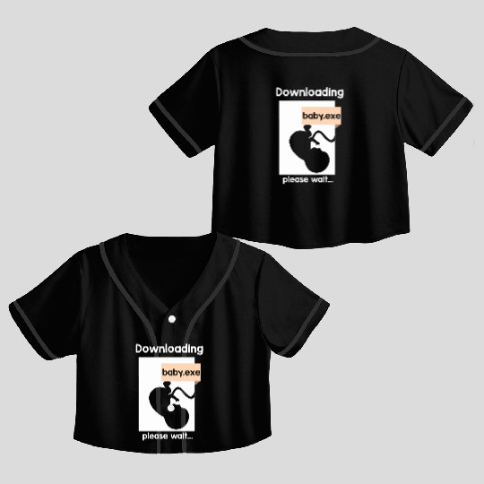 New Baby Loading Computer Science New Dad Mom Crop Top Baseball Jerseys