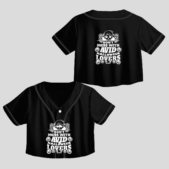 Skeleton with pumpkin Crop Top Baseball Jerseys