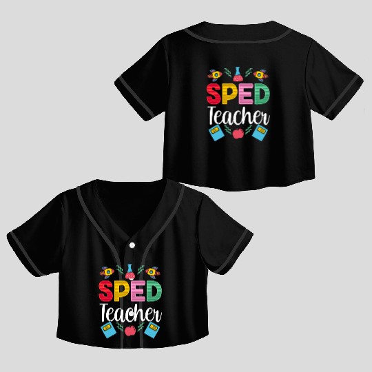 Sped Teacher Awareness Special Education Cute Crop Top Baseball Jerseys