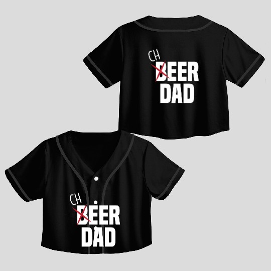 Funny Cheer Dad Cheerleading Dad Beer Crop Top Baseball Jerseys