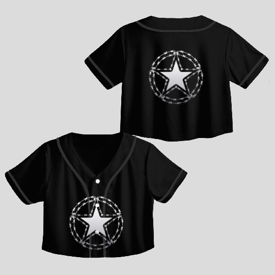 Barbed Wire US Army Star Crop Top Baseball Jerseys