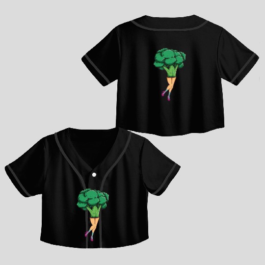 Broccoli Vintage Crop Top Baseball Jerseys