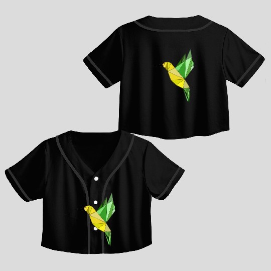 Hummingbird geometrical Crop Top Baseball Jerseys