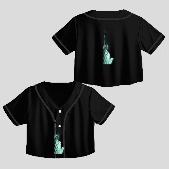 statue of liberty Crop Top Baseball Jerseys