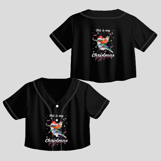 Winter Christmas Pyjama Hummingbird Crop Top Baseball Jerseys