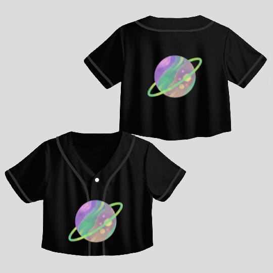 Sun Moon Classic Cotton Crop Top Baseball Jerseys
