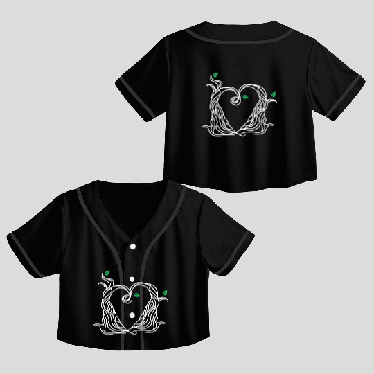 Tree Love Best Friends Heart White Crop Top Baseball Jerseys