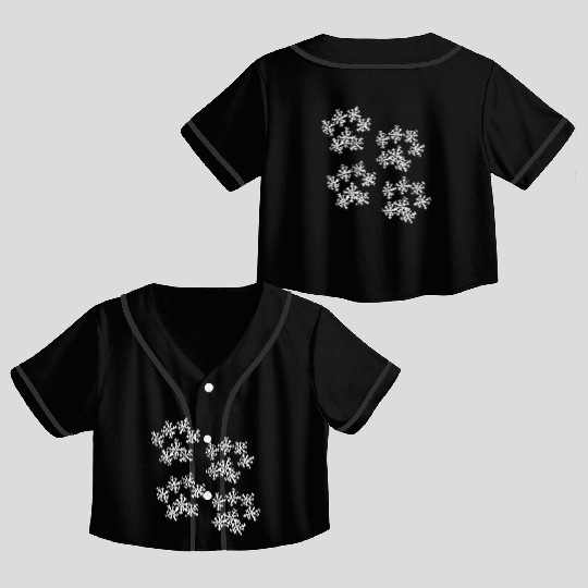 Snowflake Paw Prints Crop Top Baseball Jerseys