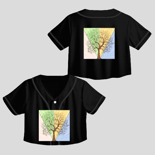 Four Seasons Trees Crop Top Baseball Jerseys