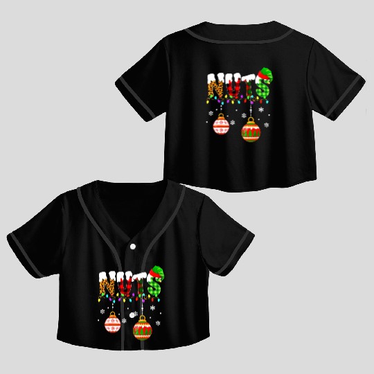 Funny Chest Nuts Couples Christmas Chestnuts Xmas Crop Top Baseball Jerseys