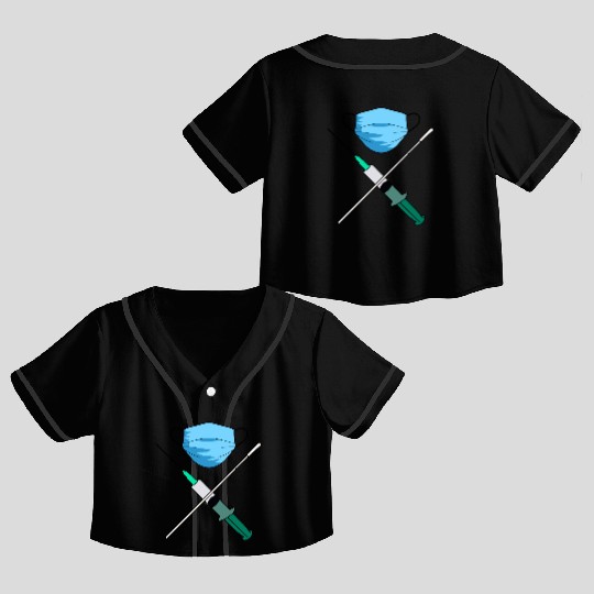 Corona Pandemic Cross | Comic Crop Top Baseball Jerseys