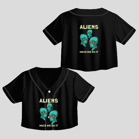 Alien Extraterrestrial Area 51 UFO Space Geek Gift Crop Top Baseball Jerseys