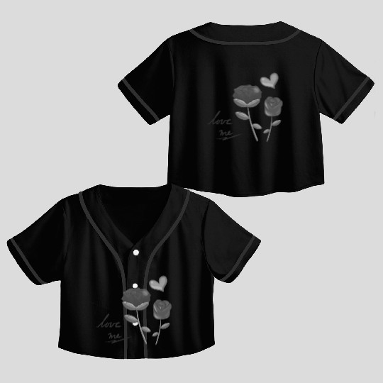 two flowers nature plant flower grey Crop Top Baseball Jerseys