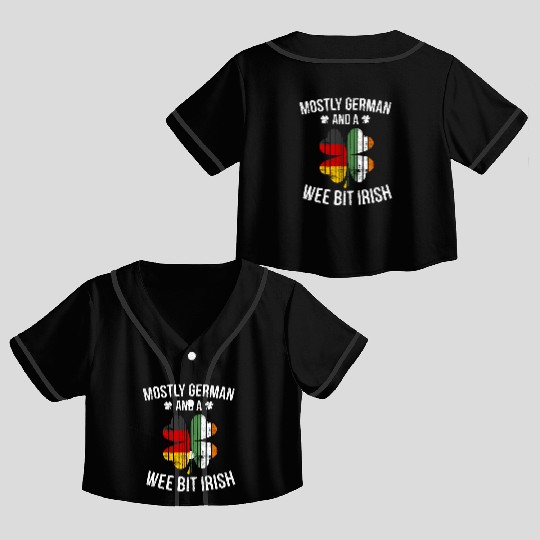 German Wee Bit Irish Germany Patrick Day Crop Top Baseball Jerseys