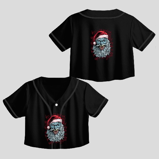 bad santa Crop Top Baseball Jerseys