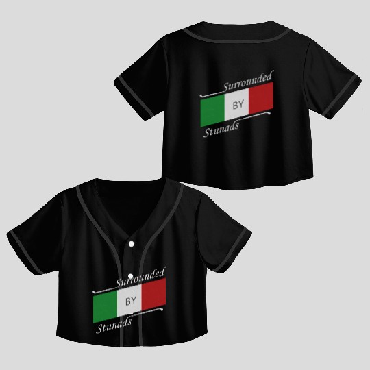 Surrounded by stunads Italy Flag Design Crop Top Baseball Jerseys