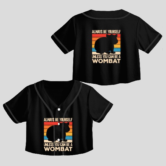Native Australian Animal Lovers Cute Wombat Crop Top Baseball Jerseys