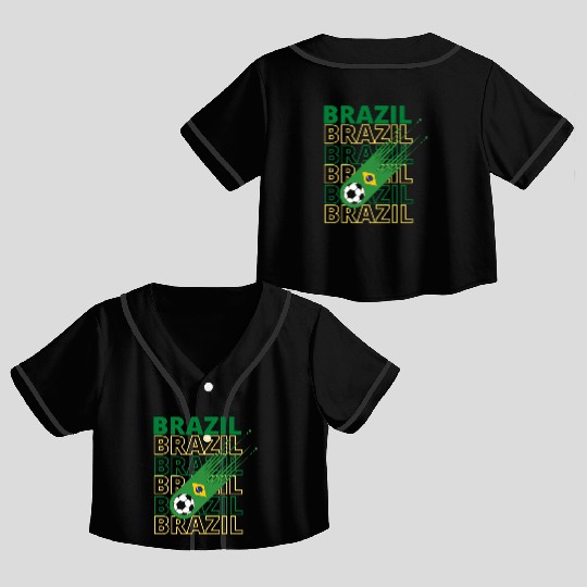 Retro World Brazil Soccer Crop Top Baseball Jerseys