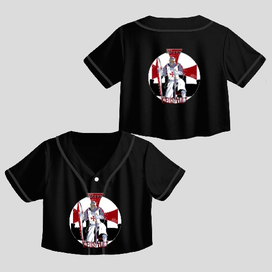 Stand strong and Deus vult Crop Top Baseball Jerseys