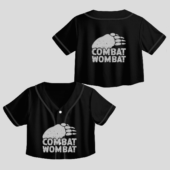 Combat Wombat For A Wombats Lover Crop Top Baseball Jerseys