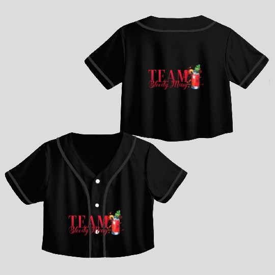 Team Bloody Mary Cocktail for Bartender Crop Top Baseball Jerseys
