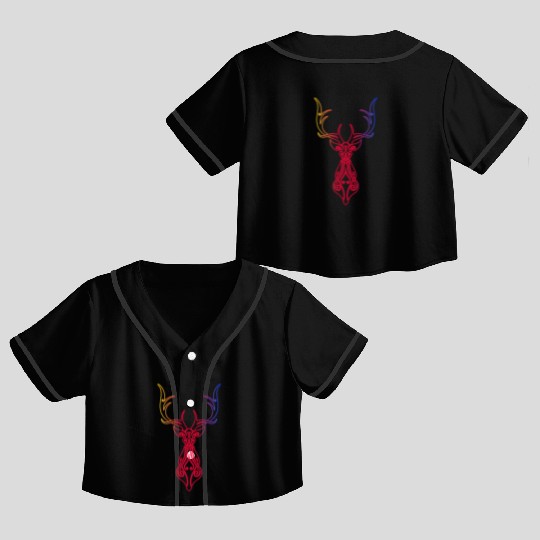 elk tribal Crop Top Baseball Jerseys