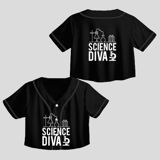 Science Diva Nerd Geek Teacher Student Gift Ideas Crop Top Baseball Jerseys
