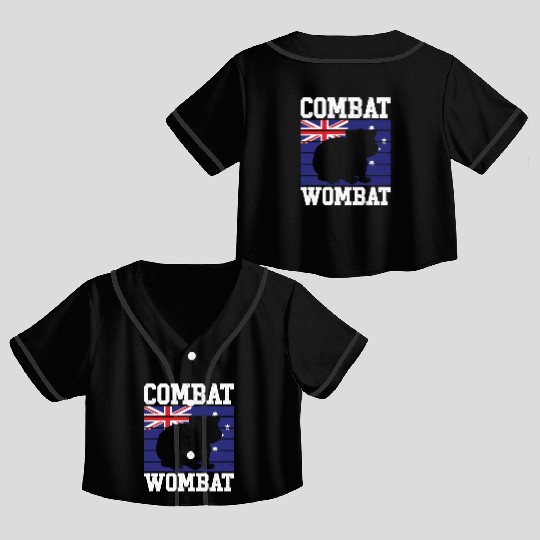 Combat Wombat For A Wombats Lover Crop Top Baseball Jerseys