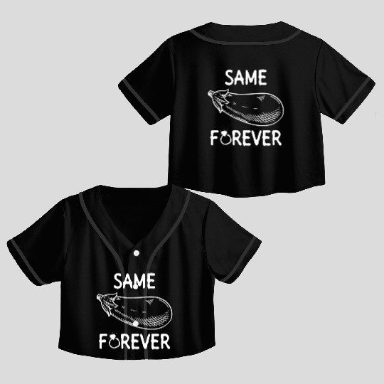 Same Eggplant Forever - Bride Bachelorette Party Crop Top Baseball Jerseys