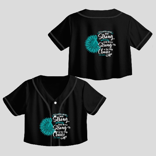 Cervical Cancer Awareness Month Teal Sunflower Crop Top Baseball Jerseys