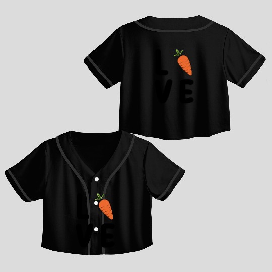 Carrot Love-Vegetable Love Crop Top Baseball Jerseys