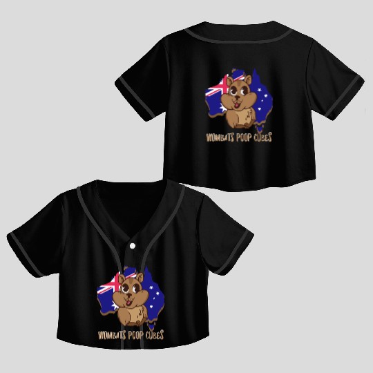 Wombats Poop Cubes For A Wombat Lover Crop Top Baseball Jerseys