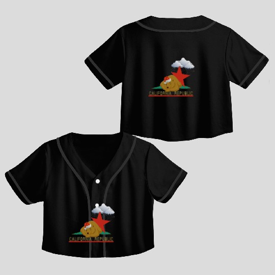 California bear in winter Crop Top Baseball Jerseys