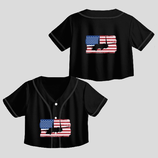 F-15 Eagle Fighter Jet American Flag F15 Eagle Crop Top Baseball Jerseys