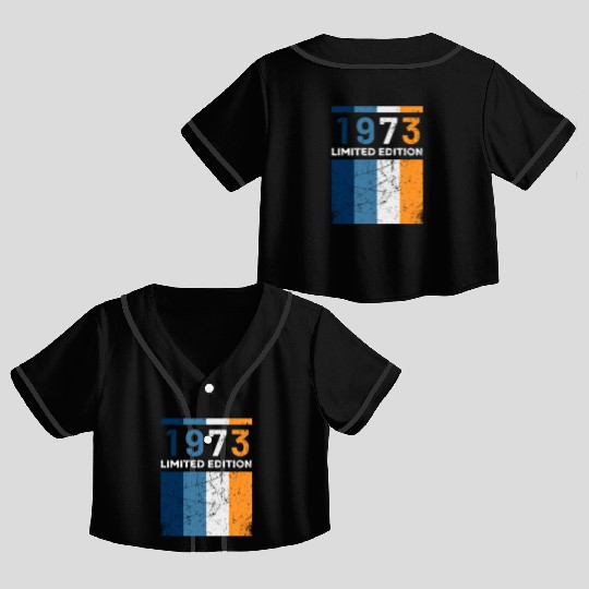 50 Years Vintage 1973 Retro 50th Birthday Crop Top Baseball Jerseys