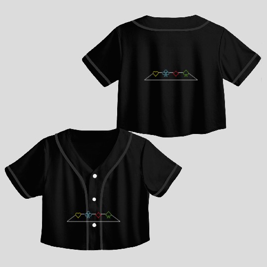 Minimalistic Gambling Poker Blackjack Cards Crop Top Baseball Jerseys