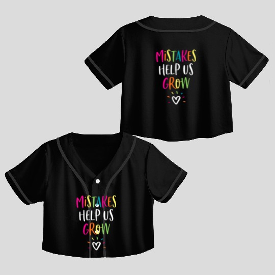 Growth Mindset Crop Top Baseball Jerseys Positive Back to School Teach