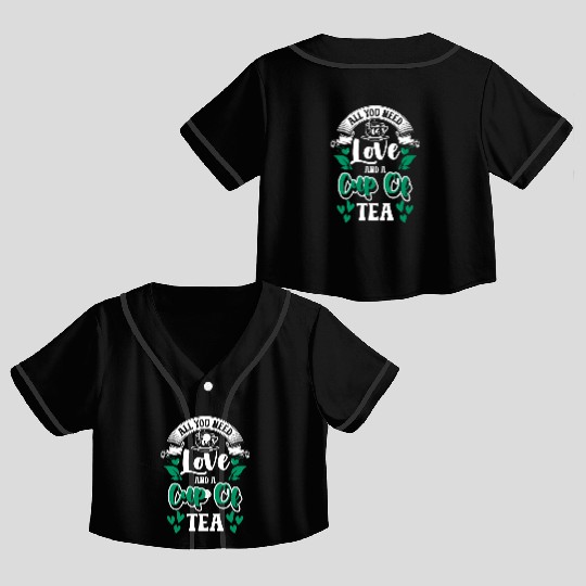 Tea Drinker Grandma Hot Tea Teas Crop Top Baseball Jerseys