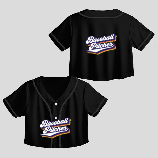 Baseball Pitcher Sayings Player Hobby Crop Top Baseball Jerseys