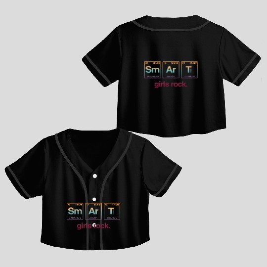 SMART GIRLS ROCK - Elements Periodic Table Crop Top Baseball Jerseys
