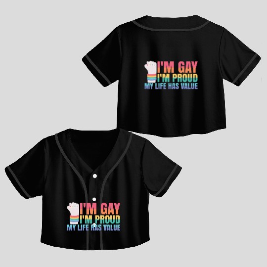 Gay Pride Month Equality Rainbow Crop Top Baseball Jerseys