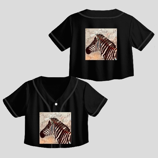 Zebra with neon colors Crop Top Baseball Jerseys