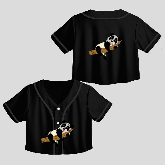 Little sleeping panda Crop Top Baseball Jerseys
